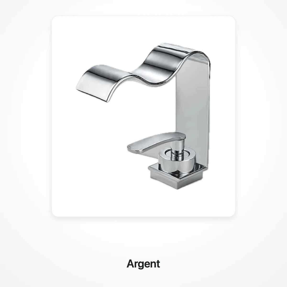 Robinet lavabo cascade en finition argent
