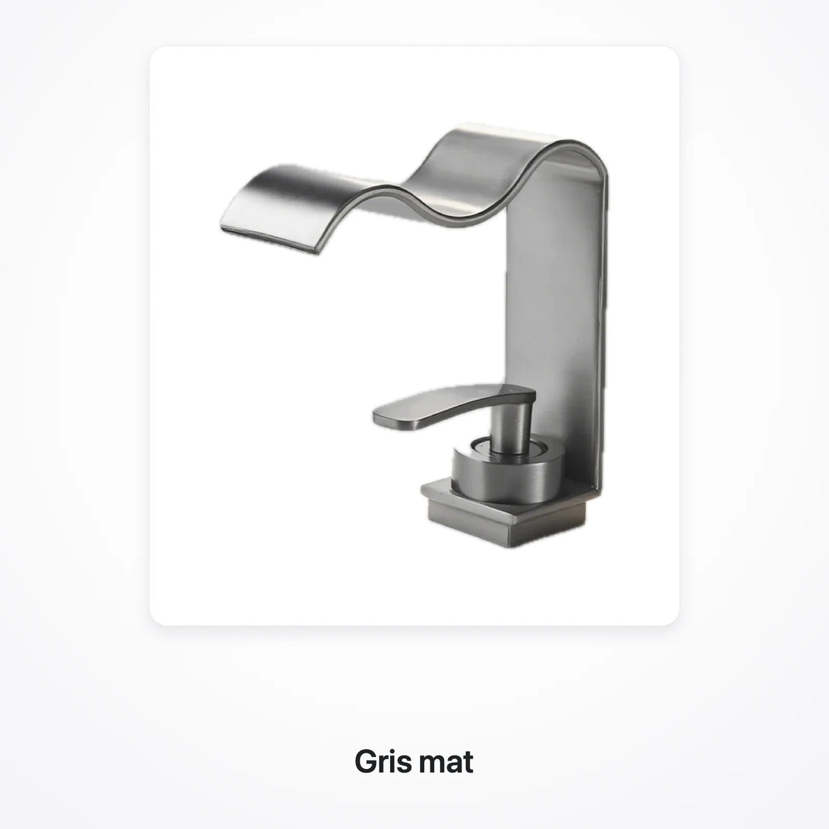 Robinet lavabo cascade en finition gris mat
