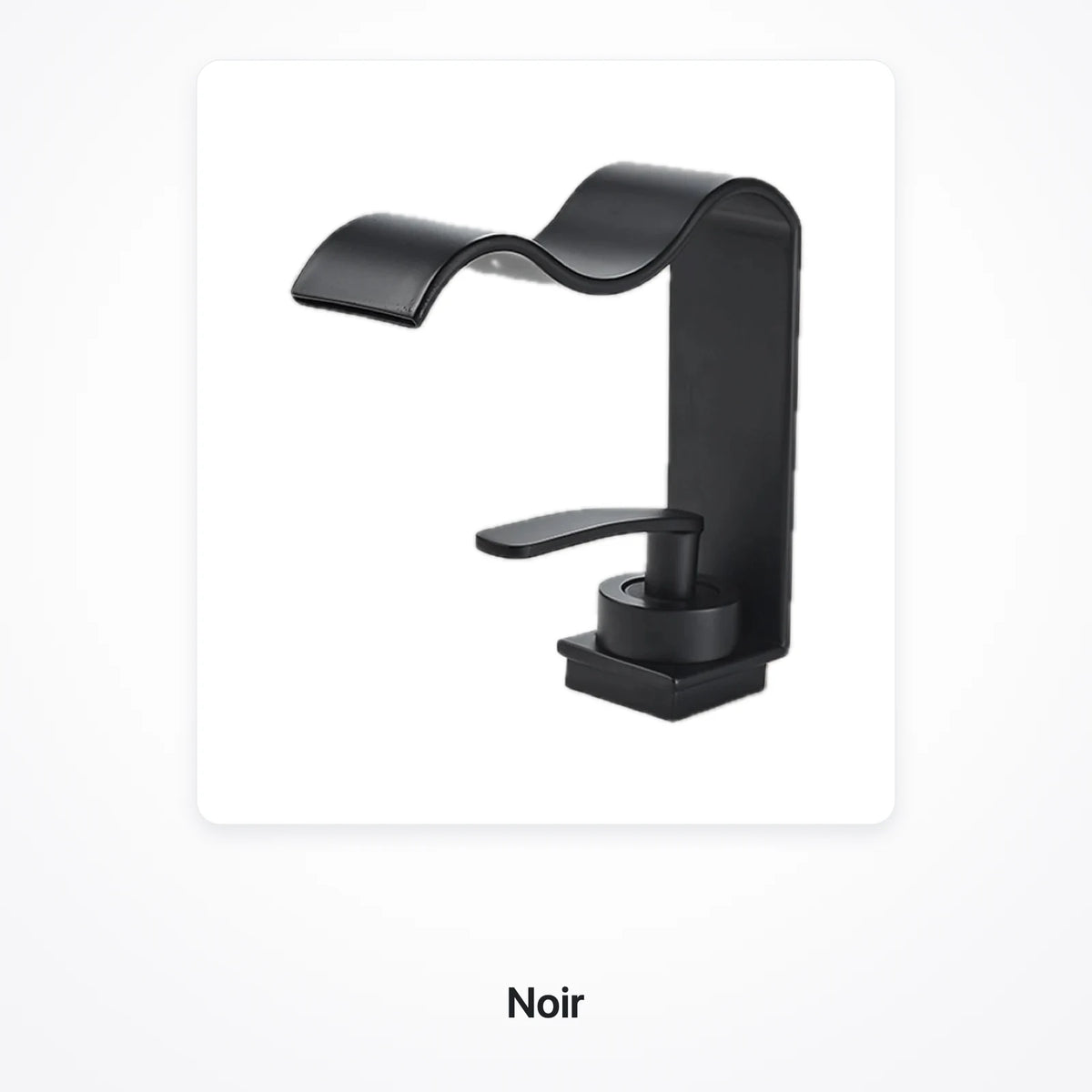 Robinet lavabo cascade en finition noire